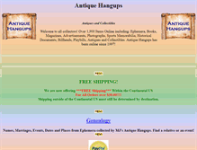 Tablet Screenshot of antique-hangups.com